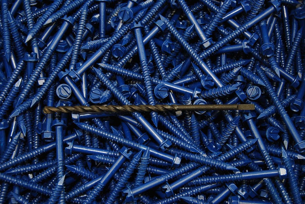 (150) Hex Washer Head 1/4 x 2-3/4 Concrete Masonry Screws Tapcon Anchor & Bit