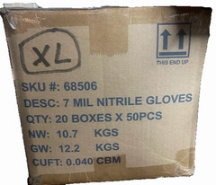 Nitrile Gloves ( 7 MIL ) HEAVY DUTY CASE = 20 BOXES (XL) Hardy 68506 (FREE SHIP)