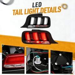 Rear Brake Signal Lamp LED Clear Tail Lights Assembly 2005-2009 Pair
