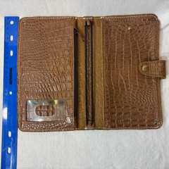 Planner Perfect Traveler’s Notebook Wallet w/ Purse Strap – Brown Alligator Skin