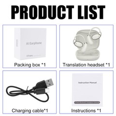150 Language Translator Earbuds Device Wireless Bluetooth 5.4 Two-Way Translator