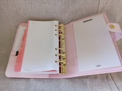 NIB Kikki K Pink Gold Rose Leather Personal Planner Notebook Calendar