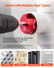 VEVOR PVC Pipe Reamer Kit PVC Fitting Socket Saver 9-Piece for SCH40 ABS Pipes