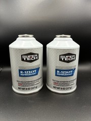 2 Super Tech R-1234YF Refrigerant 8oz Can A/C Automotive Air Conditioning