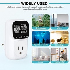 Heavy-Duty 15A Fahrenheit Thermostat Socket with Timer for Greenhouse & Aquarium