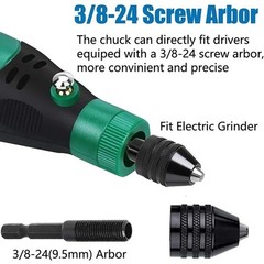 Mini Keyless Drill Chuck Adapter 1/4″ Hex Shank Quick Change Converter