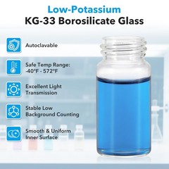 500x 20ml Scintillation Vials Glass vial Sample vials Lab vials w/ cap PE gasket