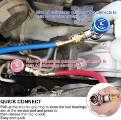 2X Quick Coupler Adapter for Car A/C System HP & LP Connector 1/4″ Flare Fitting