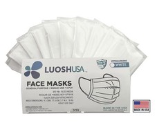 3 Ply Made in USA, 50 Pack Disposable Masks for Adults, ASTM Level 3, Large S…