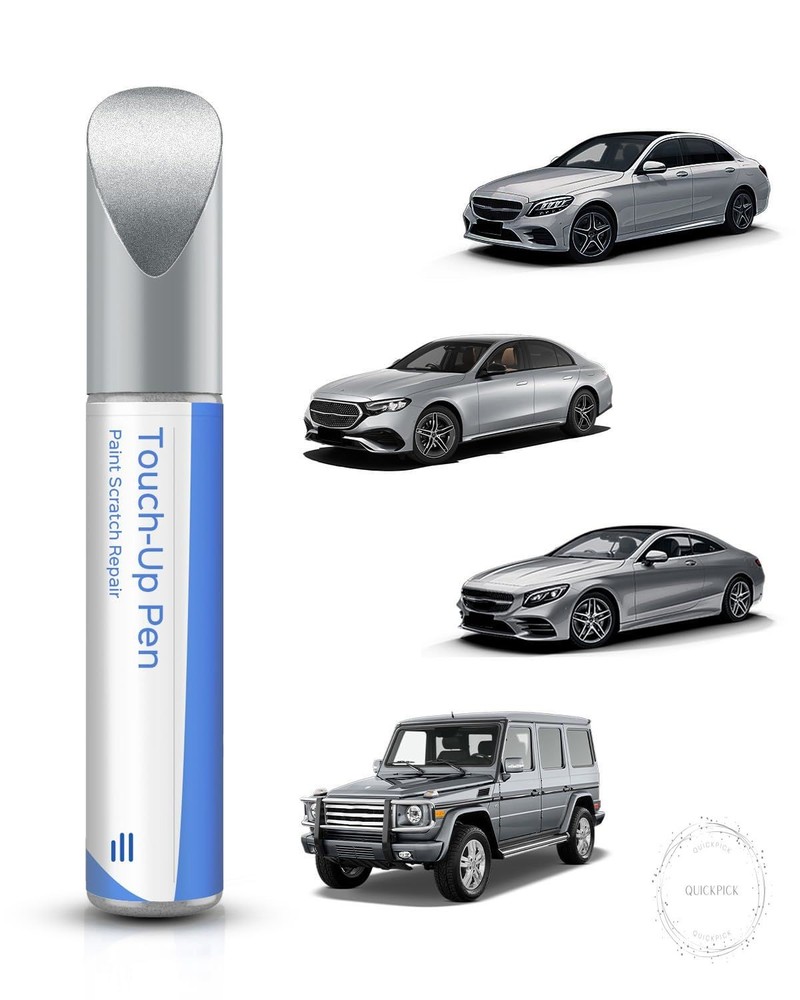 744/9744 Brilliant Silver Metallic Touch Up Paint Compatible with Mercedes-Benz