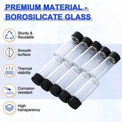 100pcs 10ml Clear Glass Vials, Sample Vials with Screw Caps Small Liquid Bottles