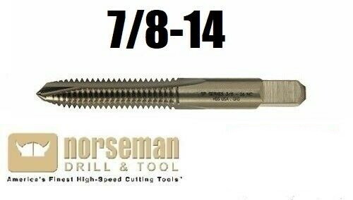 7/8-14 HSS 4 Flute Plug Tap High Speed Steel BEST BRAND Norseman 55082
