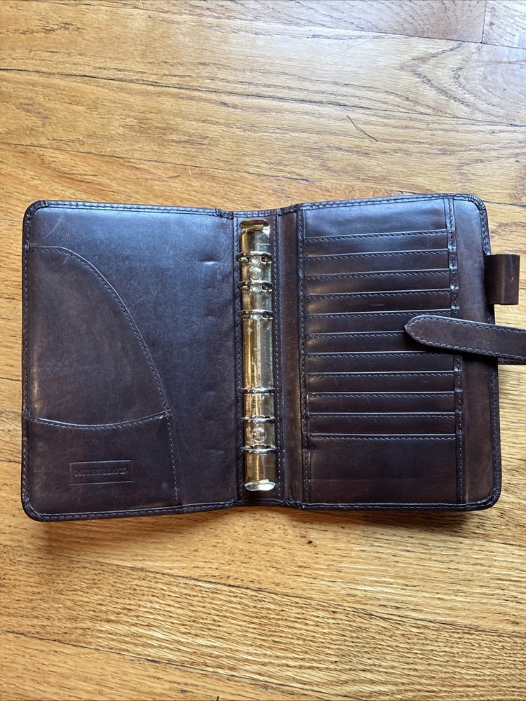 VTG Mulholland Brothers Leather Personal Size 6-Ring Binder Agenda Wallet