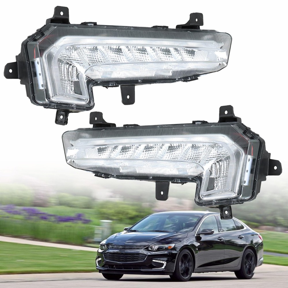 2Pcs Fog Light Assembly Daytime Running Lights Left Right Malibu 2016-2018
