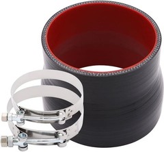 Straight ID 3.5 to 4 inch Black Silicone Reducer Coupler with 2 T-Bolt Clamps…