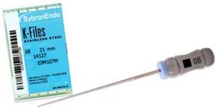 Kerr Sybron Endo Dental 21mm Stainless Steel K-files 6-file per box (all sizes)