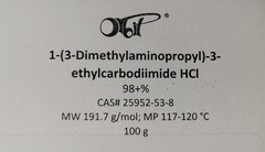 EDC x HCl (100g) [CAS#25952-53-8] N-(3-DlMETHYLAMlNOPROPYL)-N’-ETHYLCARBODllMlDE