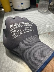 Body Guard Safety Gear Work Gloves Size M Series 260LF Black Gray Grip PPE Pair