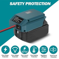 DC 18V- 12V For Makita 18V Battery Step Down Converter Cigarette Lighter Adapter