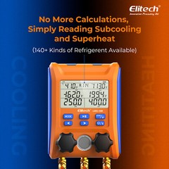 Elitech 2-in1 HVAC Tool Kit with 5CFM Vacuum Pump Digtal Manifold Gauge LMG-10W