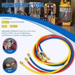 29986 Plus II 1/4″ Hose &Compact Ball Valve End Refrigerant Charging Hose 72″