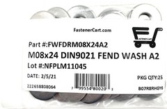 (25) M8 Stainless Steel Fender Washer DIN9021 8mm Metric Large OD Washer A2