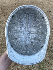 VINTAGE HAND ENGRAVED ALUMINUM McDONALD HARD HAT INDONESIA JUNGLE ANIMALS ART