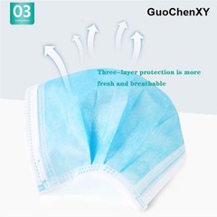 50 Pcs 3 Ply Earloop Face Masks – 95% Filtration, Adjustable Nose Clip