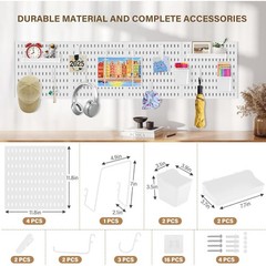 4 Pack Pegboard Panels Wall Organizer Pegboards Peg Board Brackets for Office