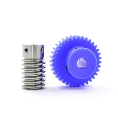 Plastic Nylon Worm Wheel Gear 1Module Transmission Gear Worm Rod Worm Gear Shaft