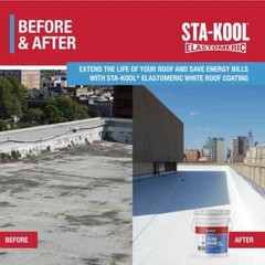 Gardner Sta-Kool 5 Gal Elastomeric White Reflective Roof Coating UV Heat Sealant
