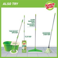 Scotch-Brite Combo No-Dust Broom Long Handle Easy Floor Cleaning Multi-Use 1