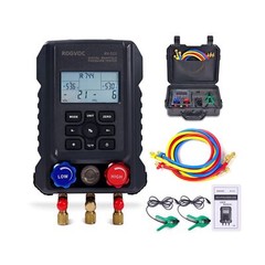 Digital Manifold Gauge, HVAC Refrigerants Digital AC Gauges Set with 2 Thermo…