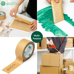 Eco Friendly Biodegradable Kraft Packing Tape 2Inch x 55Yard 3 Rolls