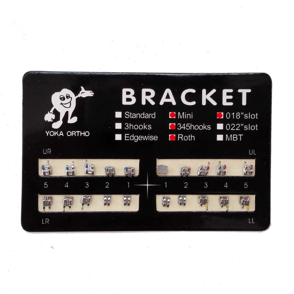 YOKA Dental Ortho Metal Brackets Braces Mini/Standard Roth/MBT 022/018 3/345 H