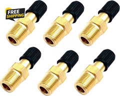 6Pcs Schrader Valve Adapters with 1/8″ Male Npt,Brass 1/8″ NPT Tank Valve