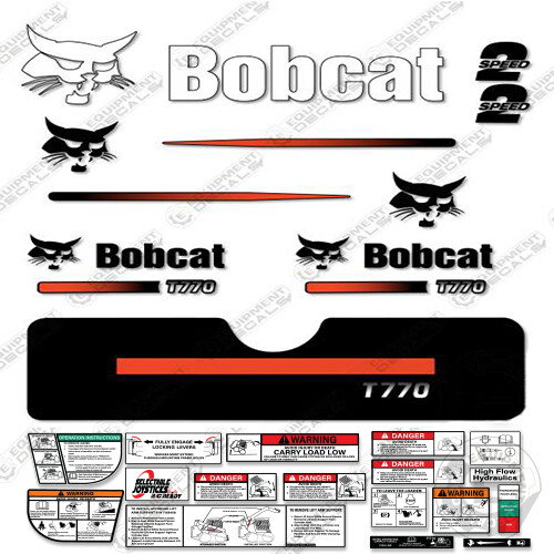 Fits Bobcat T770 Compact Track Loader Decal Kit Skid Steer (Straight Stripes)