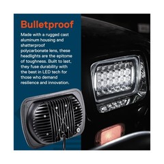 TRUE MODS 7×6 5×7 H6054 Black LED Headlights H4 2B1 Sealed Beam Replacement H…