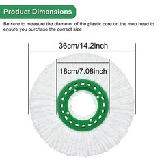 Reusable Mop Head Replacement for Libman Tornado Spin Thick 3 Pack, White