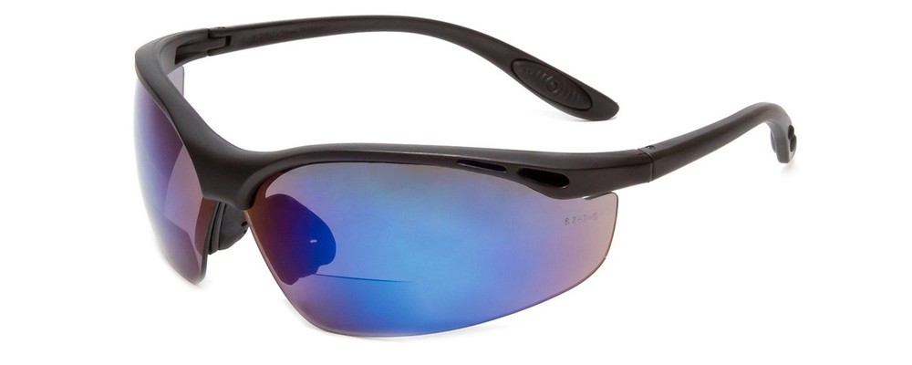 Calabria 91348 BIFOCAL Safety Glasses Z87 Impact Rated Black & Blue Mirror +2.00