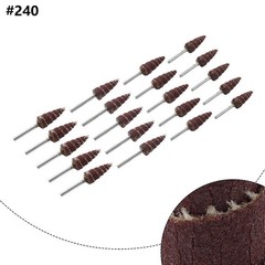 20pcs 10x3mm 240#-400# Cone Sandpaper Flap Sanding Polishing Wheel Rotary Tool