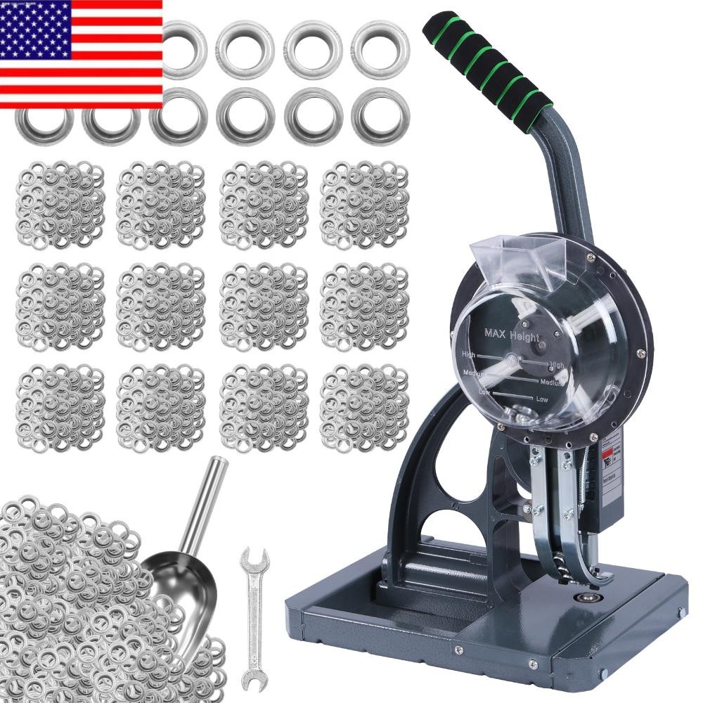 Semi-Automatic Tarpaulin Eyelet Press with 5000Pcs Metal Eyelets 10mm Hand Manua