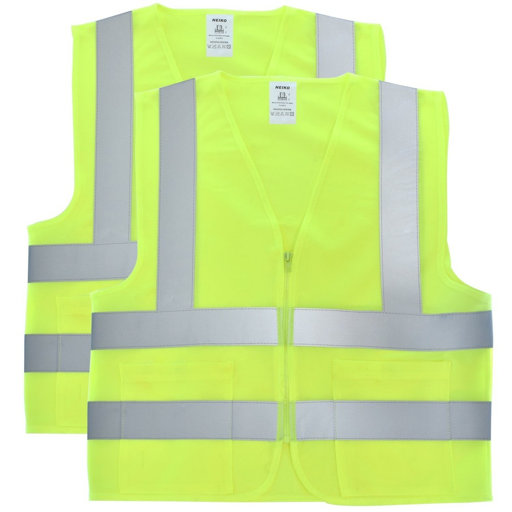 Solid Mesh High Visibility Safety Vest, ANSI/ ISEA 107-2010/ 2 pack