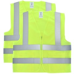 Solid Mesh High Visibility Safety Vest, ANSI/ ISEA 107-2010/ 2 pack