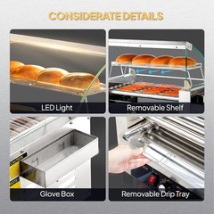 ROVSUN Commercial Restaurant 18/30 Hot Dog 7/11 Rollers Grill Cooker Machine