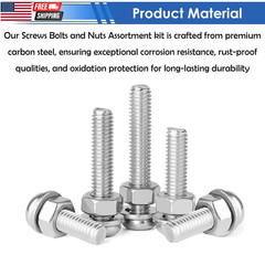 2020Pcs Nuts and Bolts Assortment Kit 32-Sizes M2/M3/M4/M5/M6 Nut Bolt Washer As