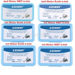 50Sets AZDENT Dental Orthodontic Buccal Tube 1st/2nd Molar Roth/MBT 022/018