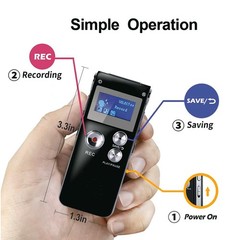 16GB Digital Voice Recorder Voice Activated MP3 Audio Recorder with Playback