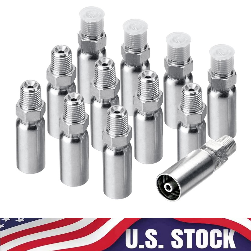 12 Pack Hydraulic Hose Fittings, 3/8″ I.D. Hose X 3/8″ NPTF Male with Protection