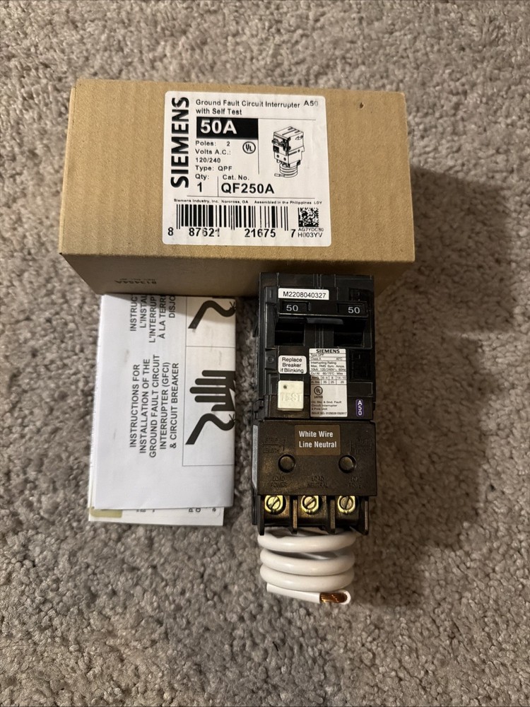 Siemens QF250A 50A GFCI Breaker Brand New